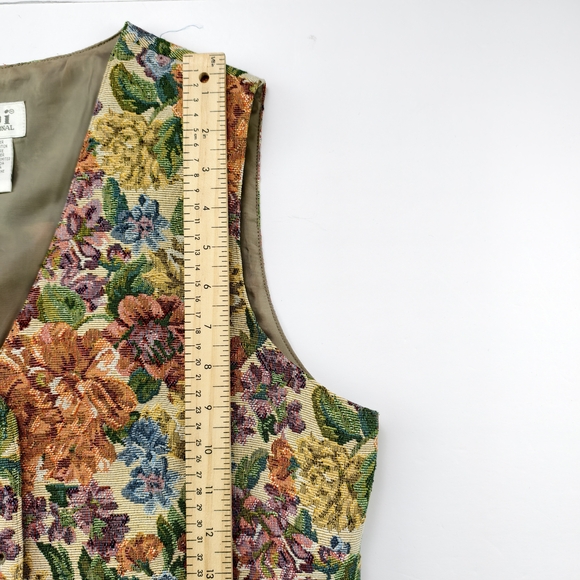 Vintage Tapestry Floral Vest Women M Tabi International Cottagecore - Picture 8 of 10